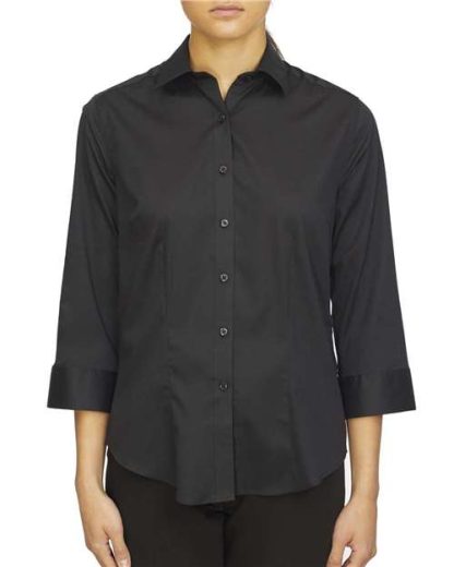 Chemise en sergé à manches trois-quarts pour femme