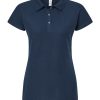 Polo soyeux à M/C pour femmes