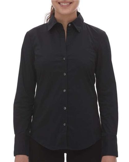 Blouse à M/L pour dames en coton extensible